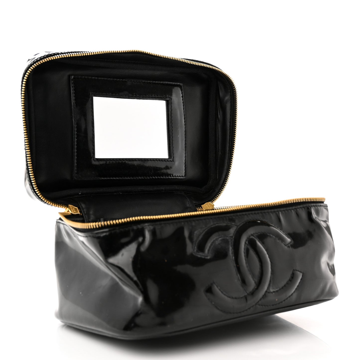 Patent Vanity Cosmetic Case Black