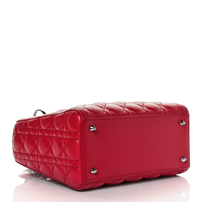 Christian Dior Lambskin Cannage Medium Lady Dior Red 8 of 25