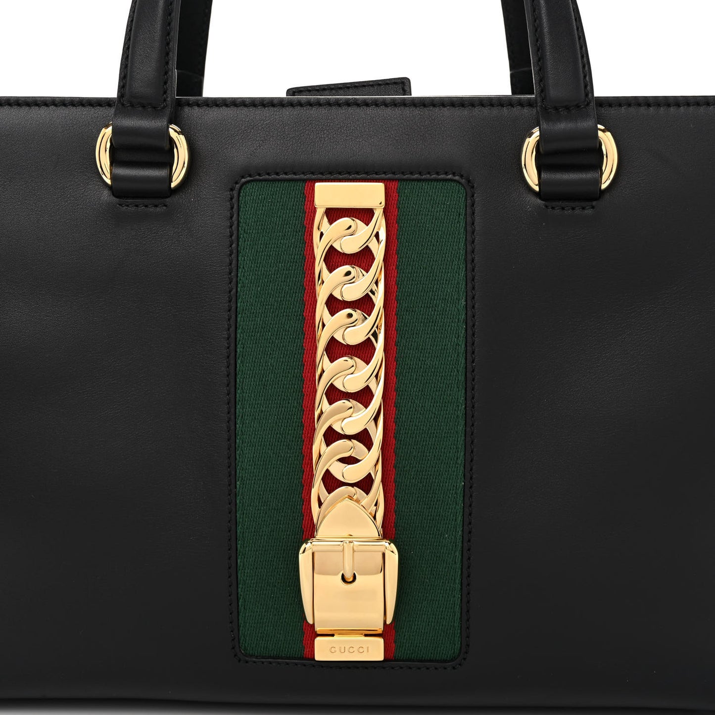 Calfskin Large Sylvie Top Handle Tote Black