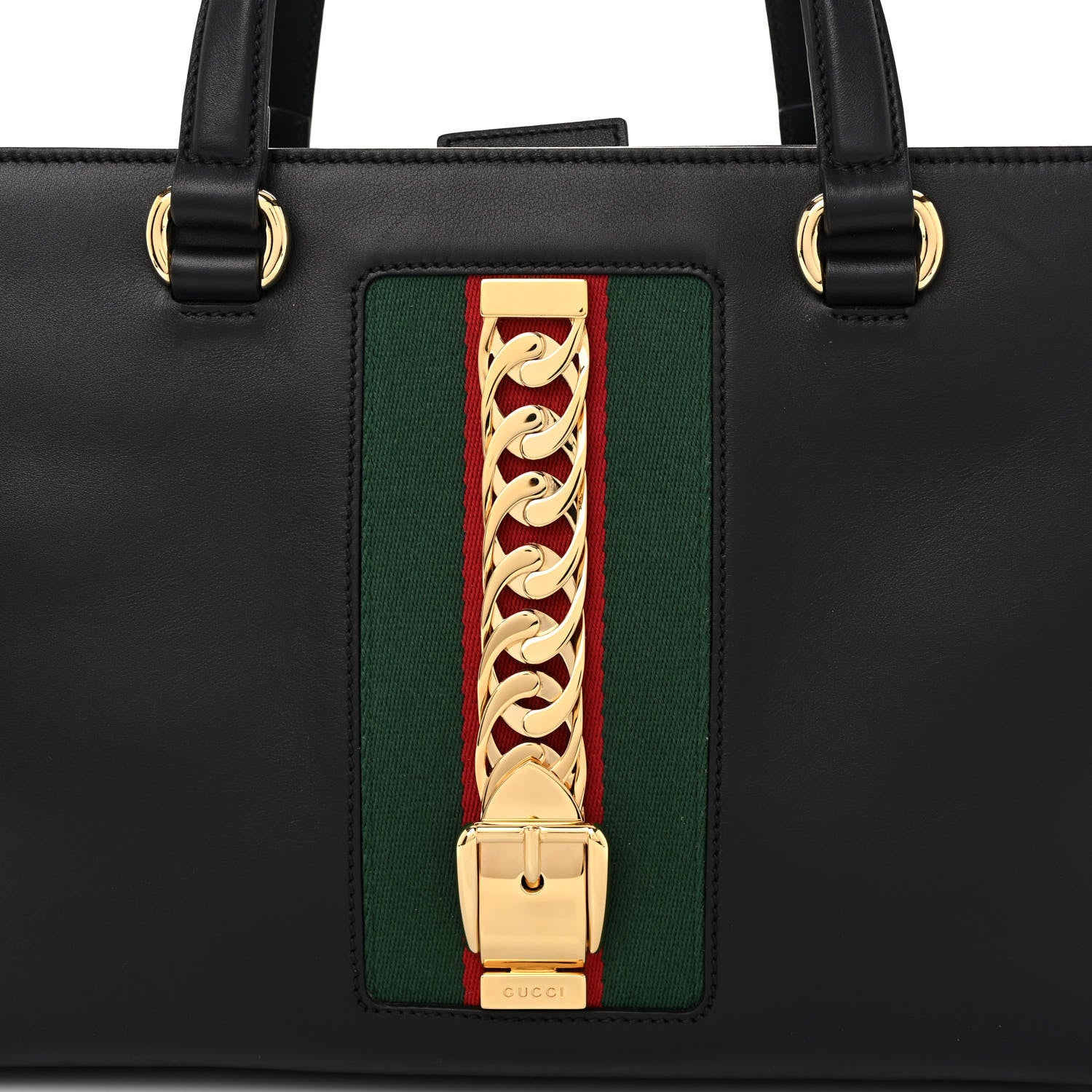 Gucci Calfskin Large Sylvie Top Handle Tote Black 8 of 10