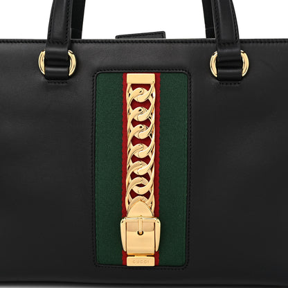 Gucci Calfskin Large Sylvie Top Handle Tote Black 8 of 10