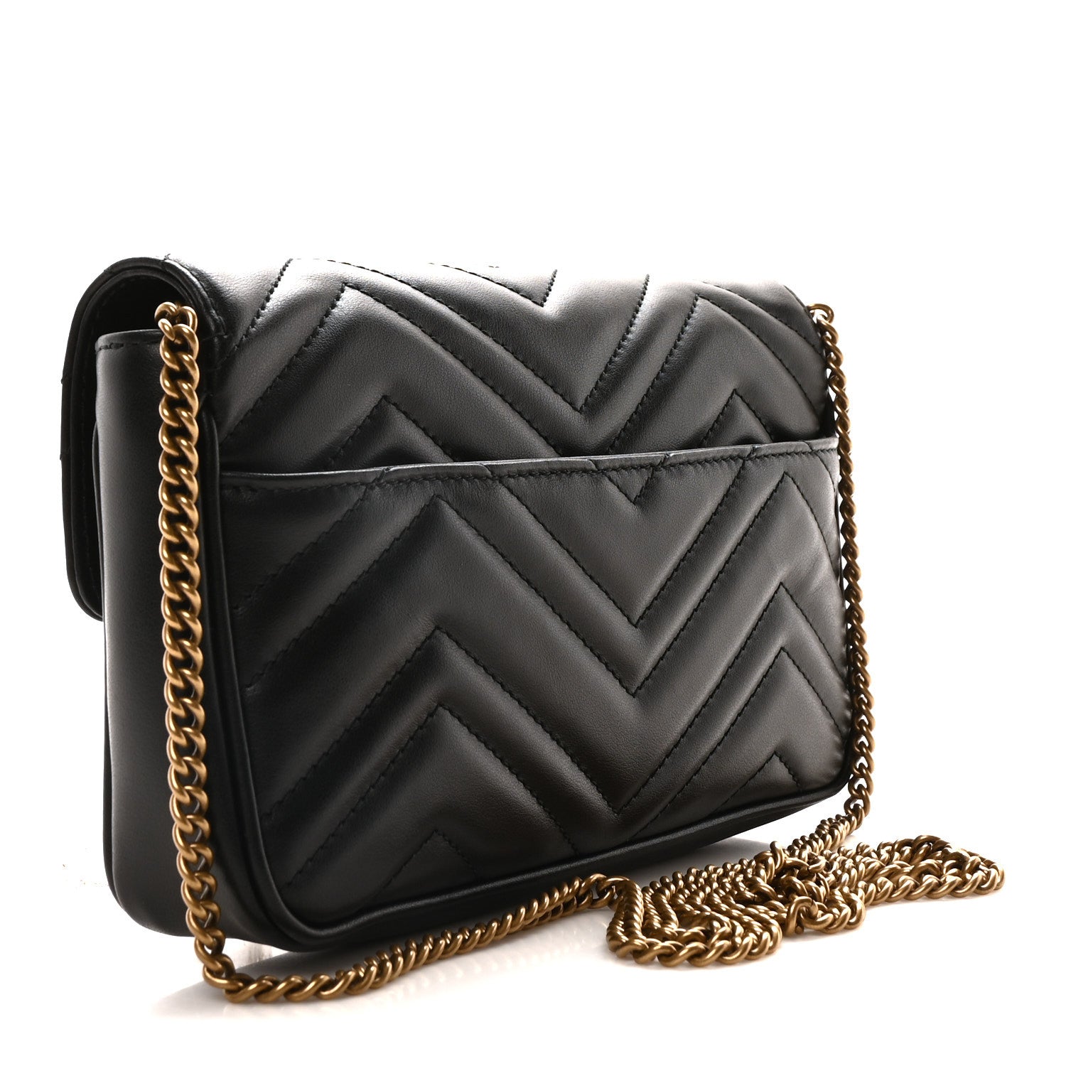 Gucci Calfskin Matelasse Mini GG Marmont Shoulder Bag With Case  Black White 4 of 10