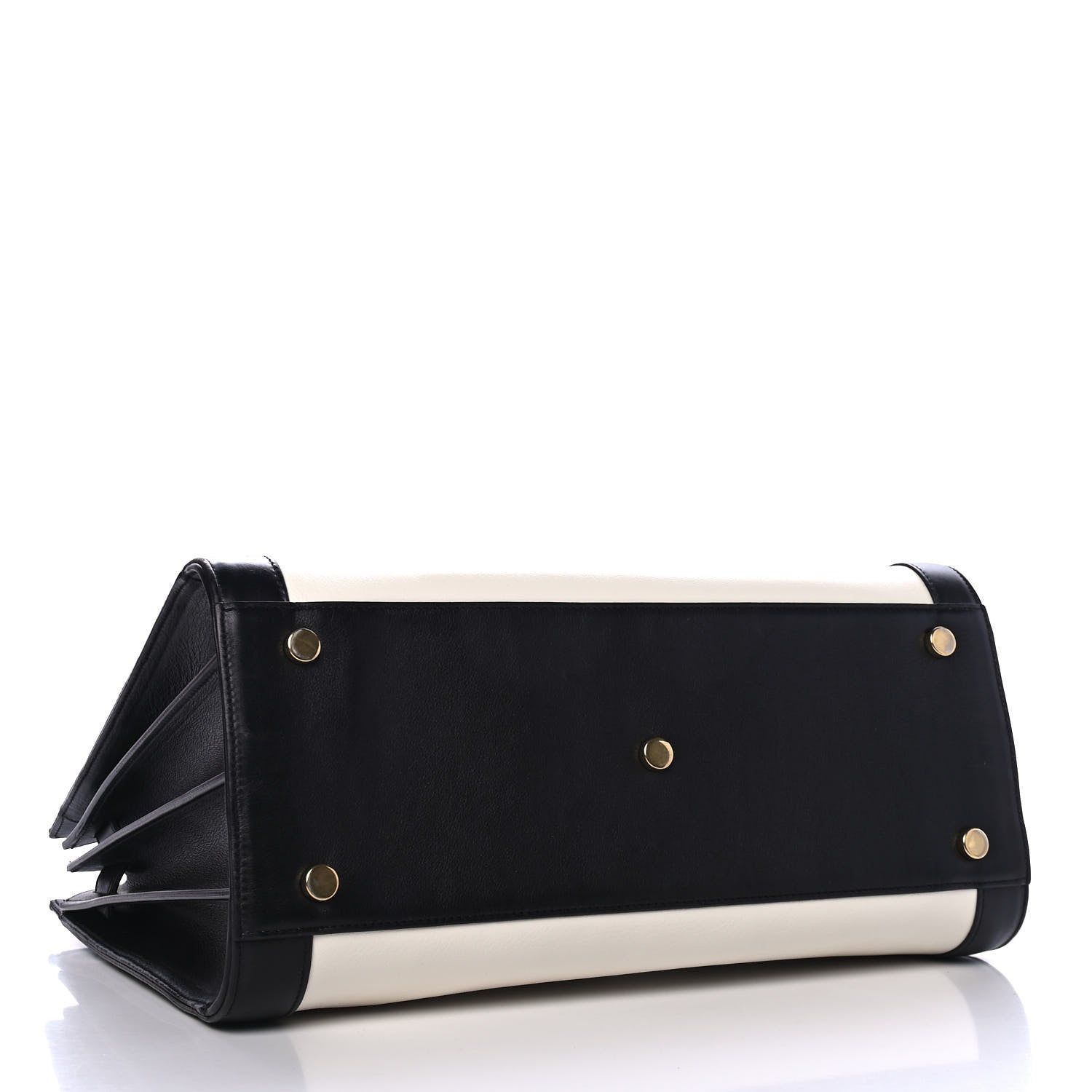Saint Laurent Calfskin Bi-Color Small Sac De Jour White Black 3 of 4