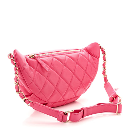 Chanel Lambskin Quilted Waist Bag Fanny Pack Pink 3 of 10