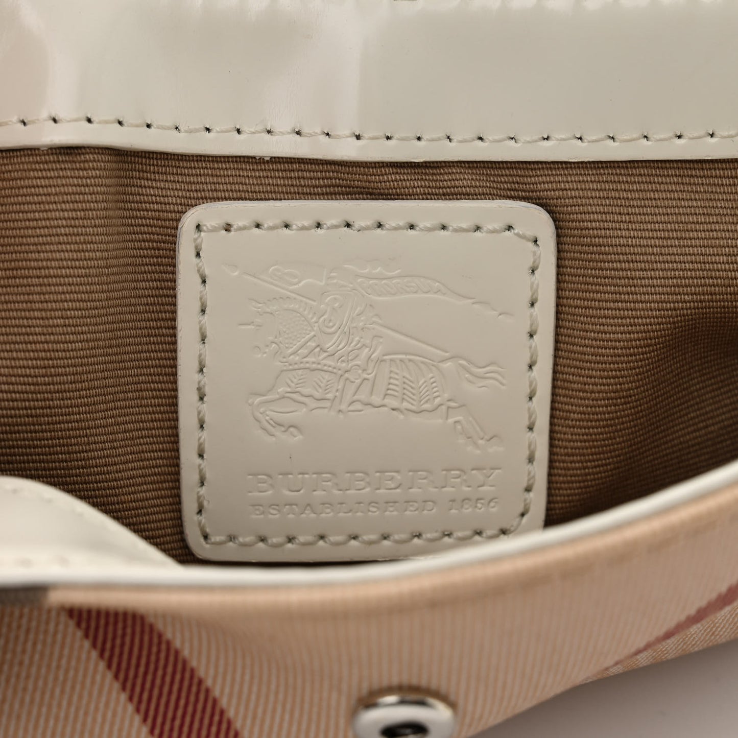 Nova Check Patent Calfskin Flap Shoulder Bag White