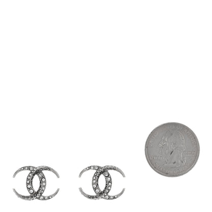 Chanel Crystal CC Earrings Silver 2 of 5