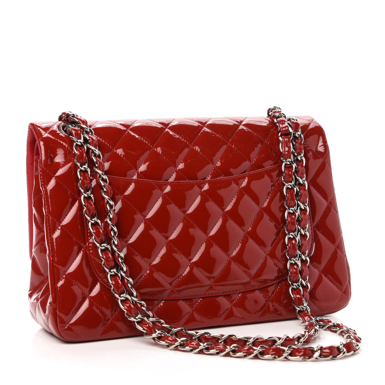 Chanel Patent Quilted Jumbo Double Flap Red 3 of 12