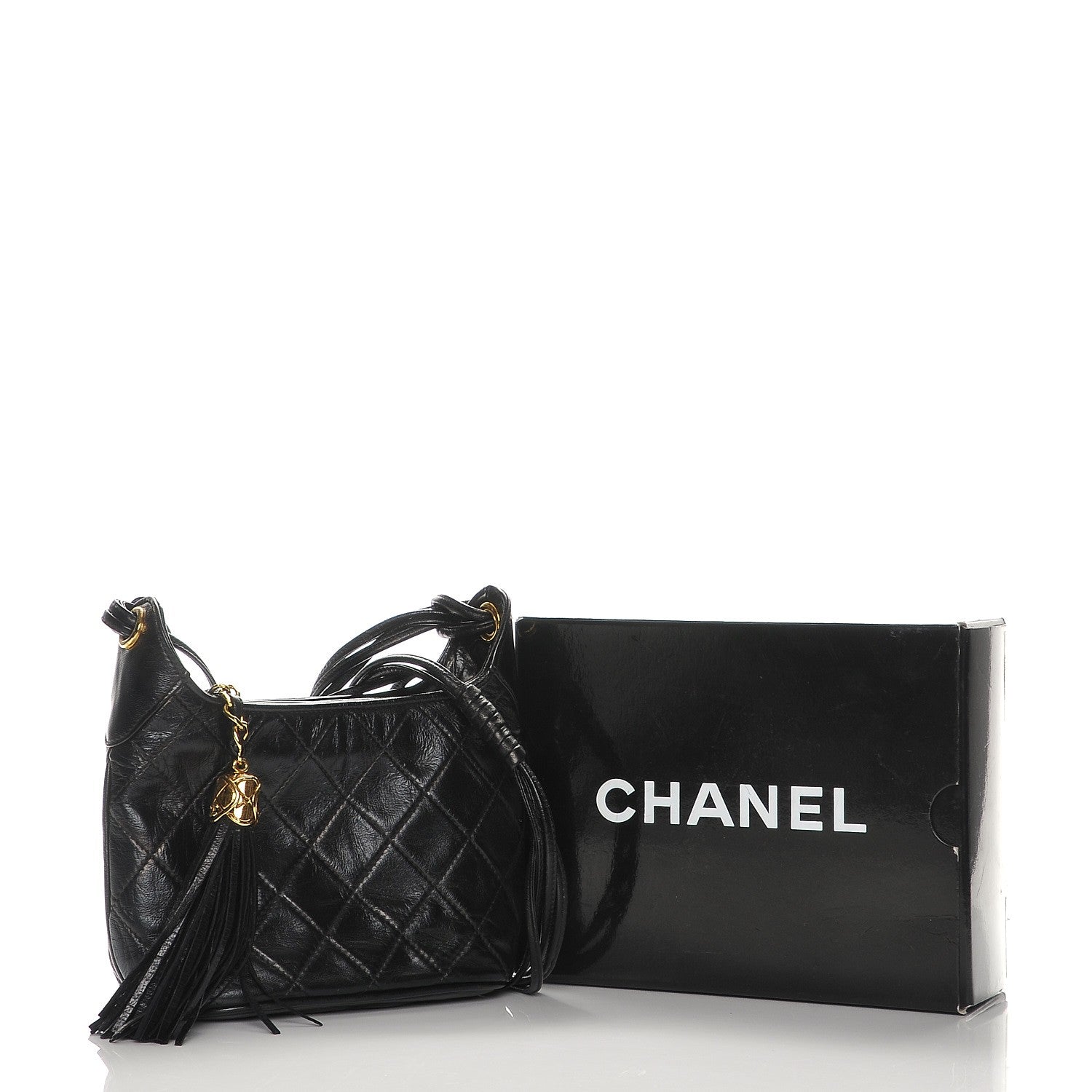 Chanel Lambskin Quilted Tassel Bag Black 6 of 11