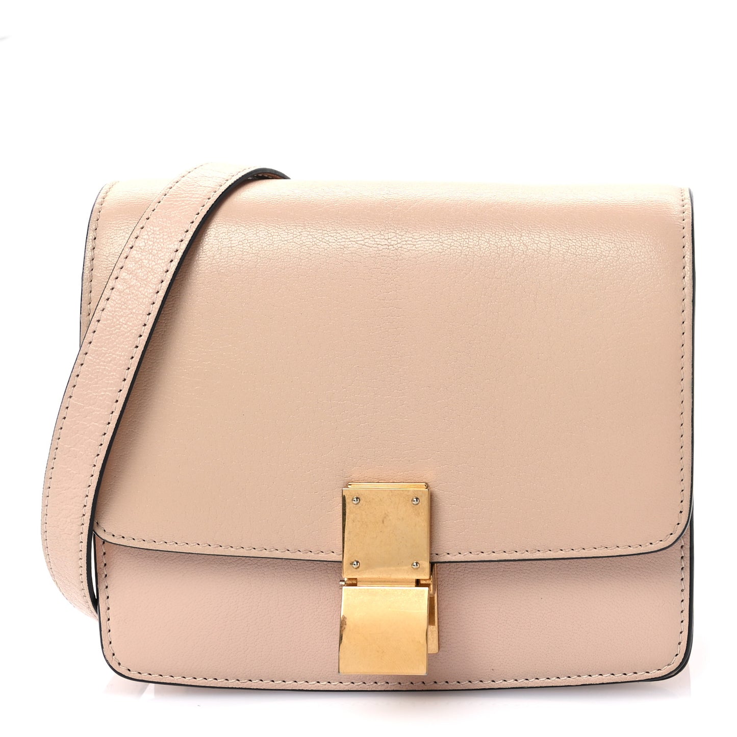 Goatskin Small Classic Box Flap Bag Blush