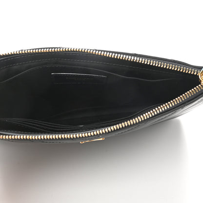 Saint Laurent Calfskin Matelasse Chevron Monogram A5 Wristlet Black 5 of 11