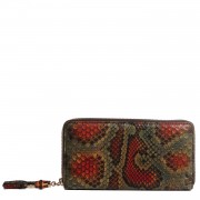 Python Bamboo Zip Around Large Wallet Orange