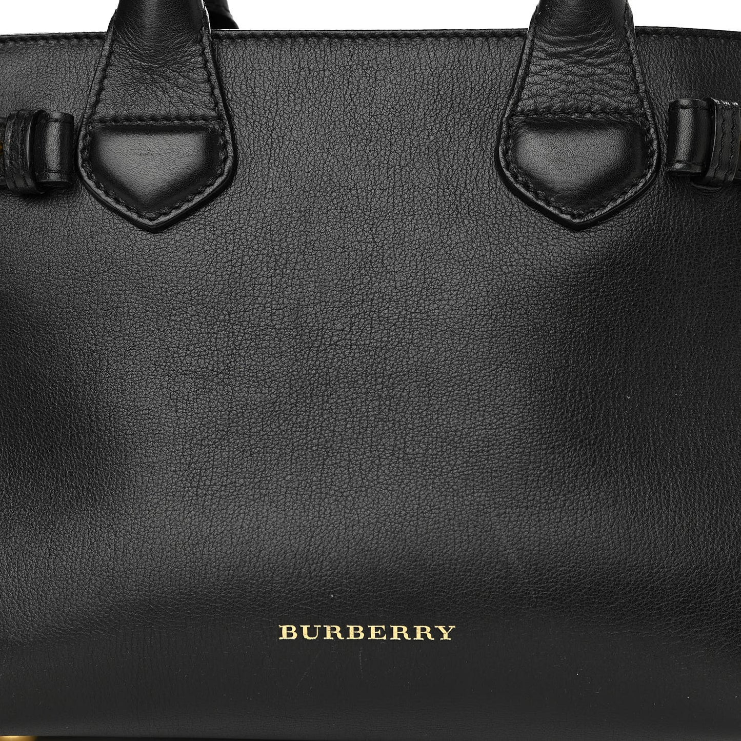 Calfskin House Check Small Banner Tote Black