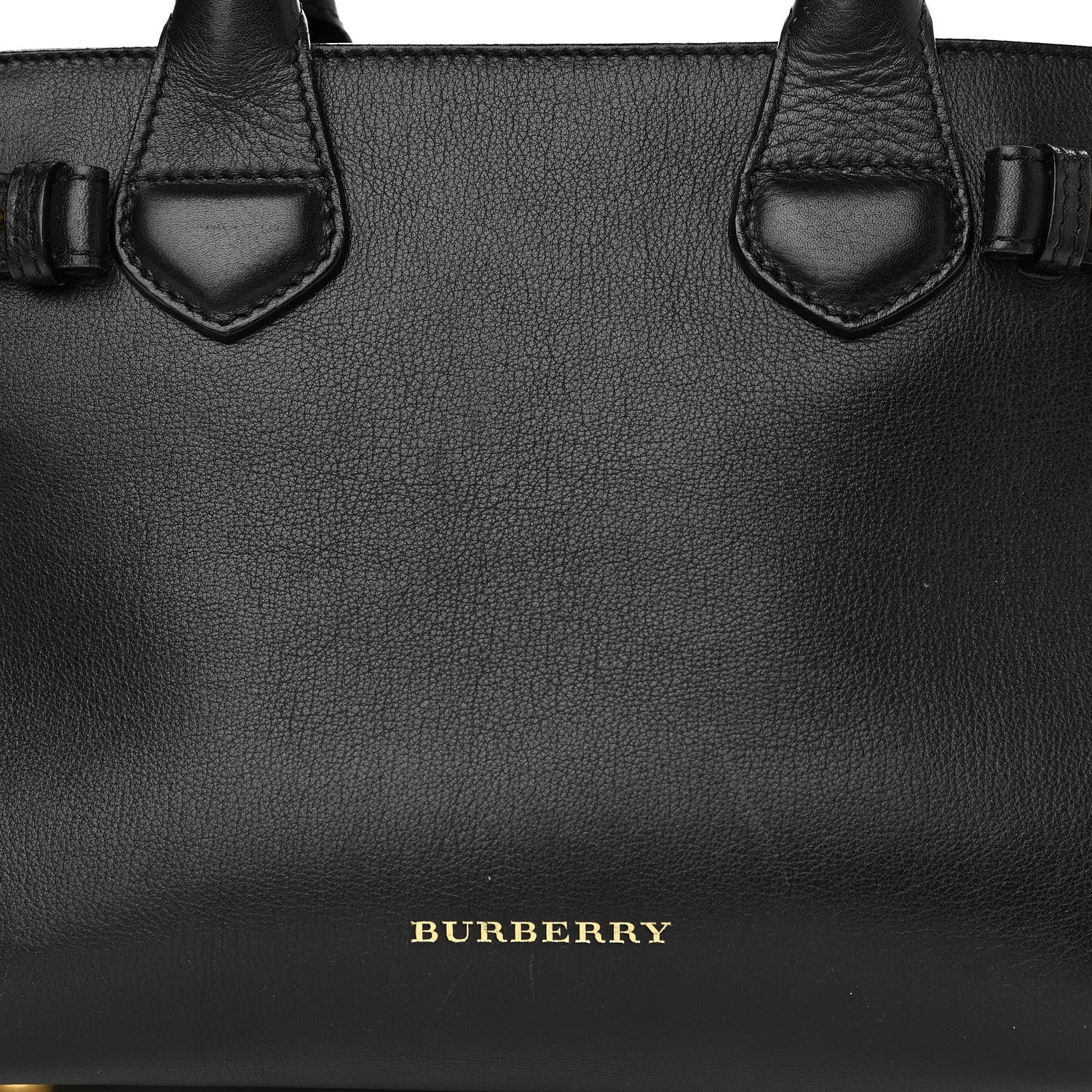 Burberry Calfskin House Check Small Banner Tote Black 9 of 18