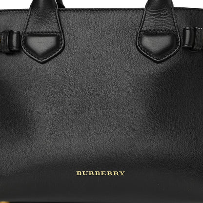 Burberry Calfskin House Check Small Banner Tote Black 9 of 18