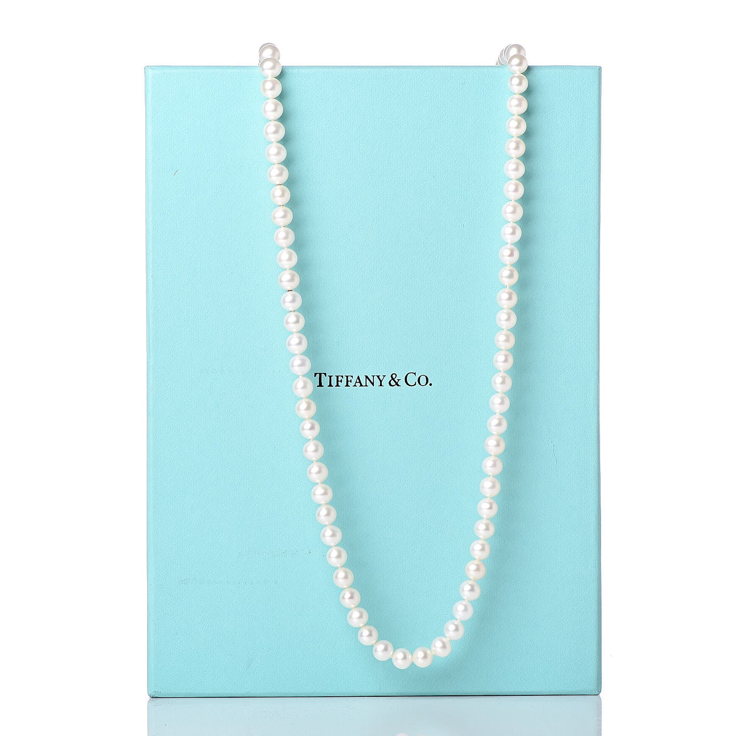 Tiffany Sterling Silver Pearl 7.5-8mm Ziegfeld Strand Necklace 96" 5 of 5