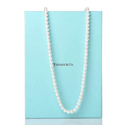 Tiffany Sterling Silver Pearl 7.5-8mm Ziegfeld Strand Necklace 96" 5 of 5