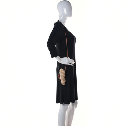 Loewe Calfskin Raffia Paulas Ibiza Tulip Shell Pouch Bag Natural Tan 2 of 9