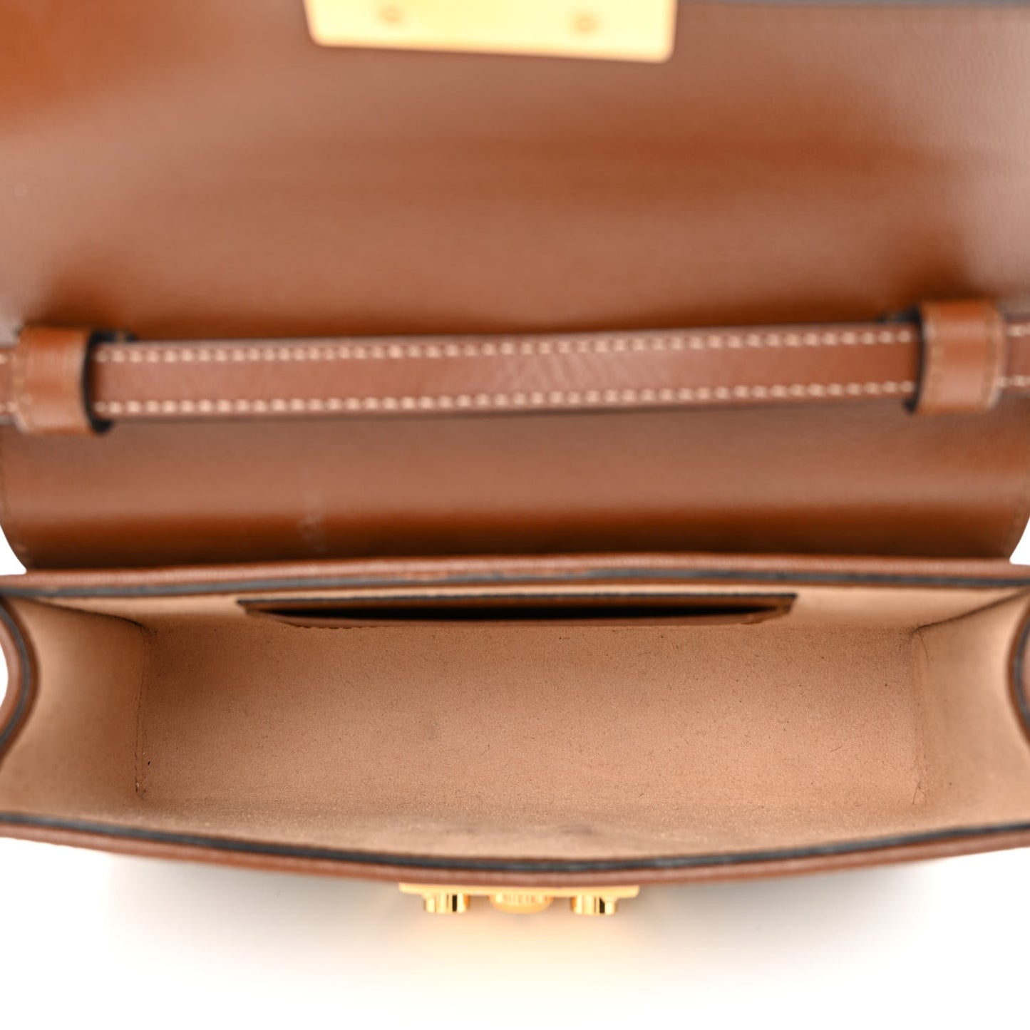 GG Supreme Monogram Calfskin Mini Padlock Top Handle Shoulder Bag Beige Black Cuir