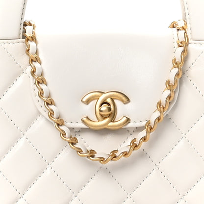 Chanel Shiny Aged Calfskin Quilted Nano Kelly Shopper White 8 of 10