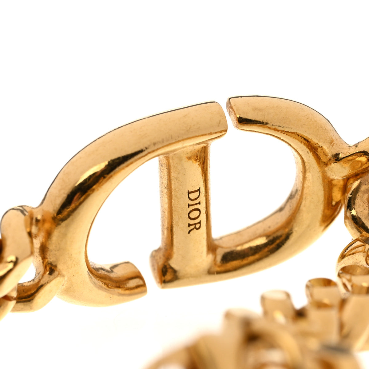 Christian Dior Metal CD Link Chain Bracelet Gold 5 of 6
