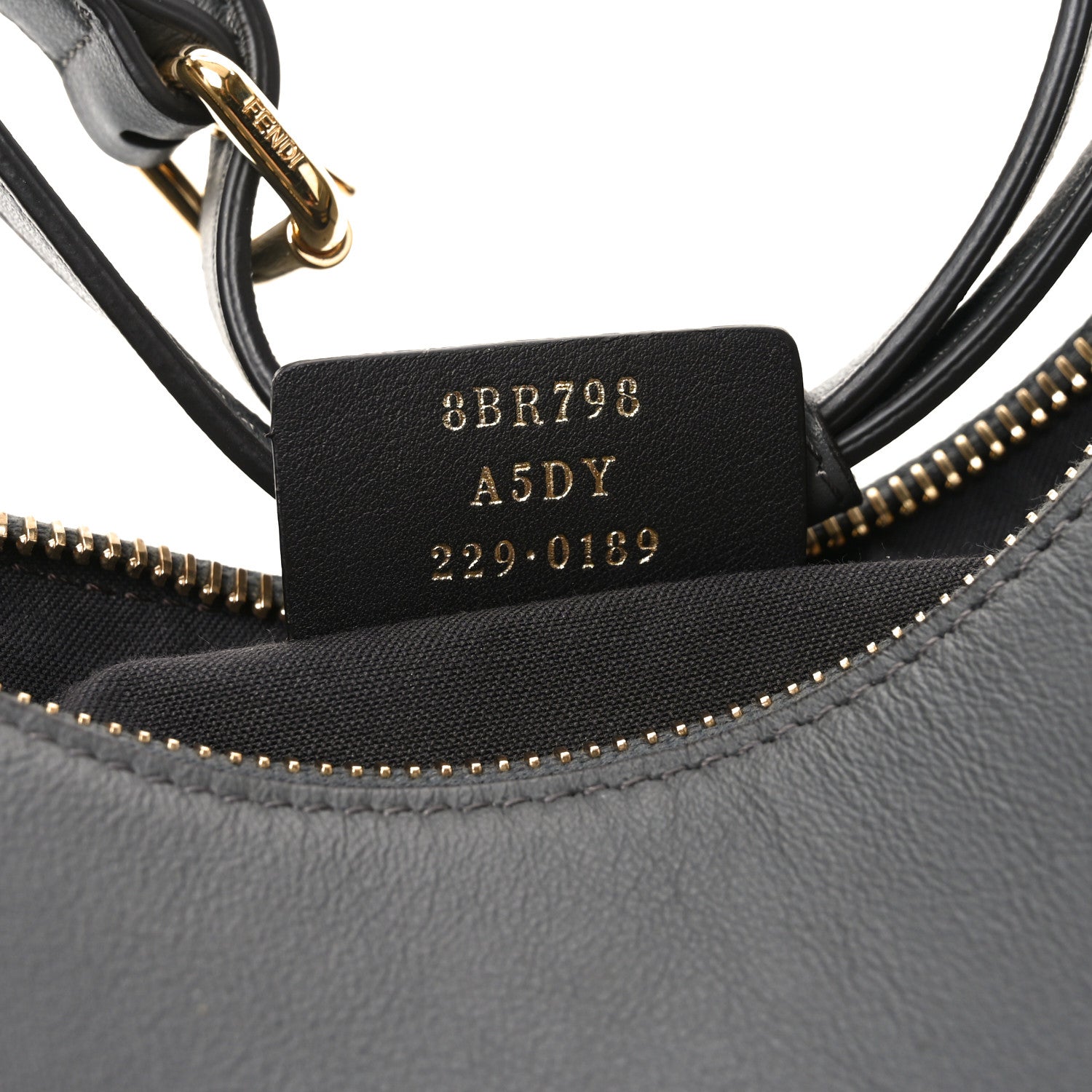 Fendi Vitello Grace Matte Small Fendigraphy Hobo Bag Anthracite 7 of 10