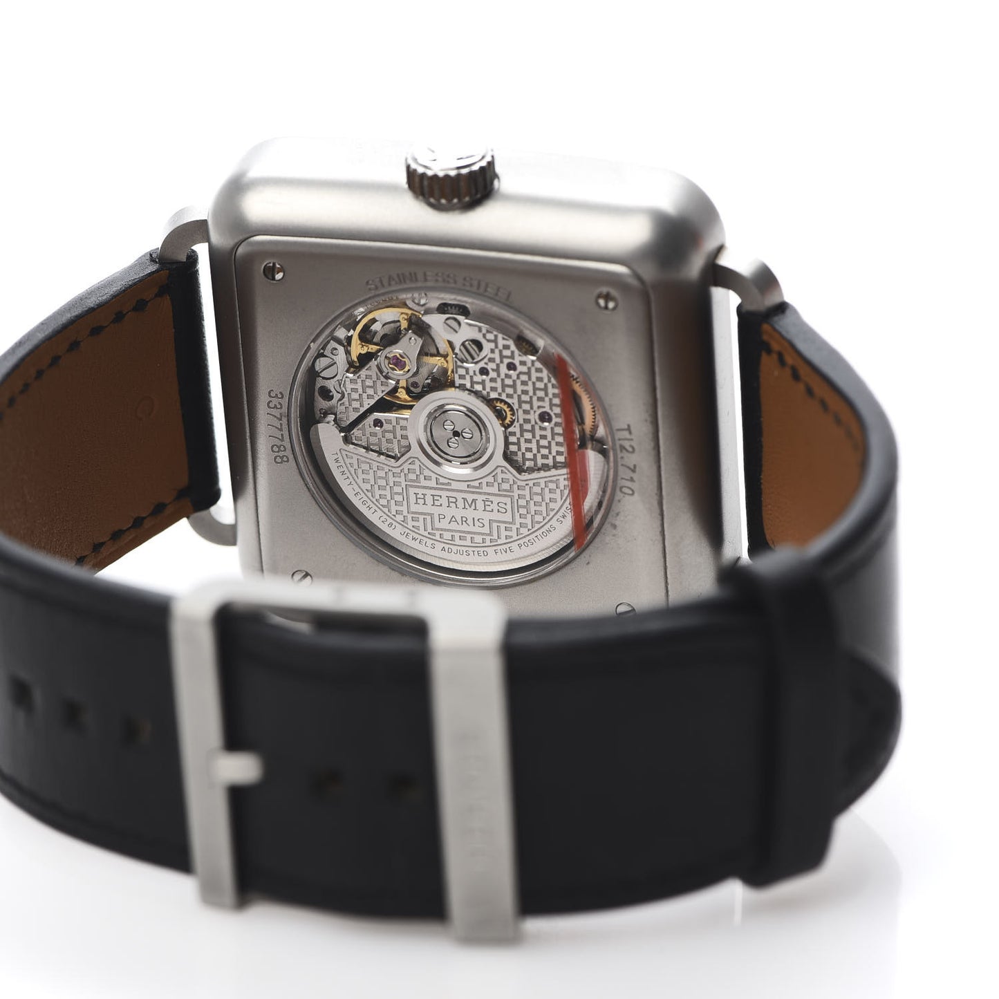 Stainless Steel Barenia 38mm Carre H Automatic Watch Noir