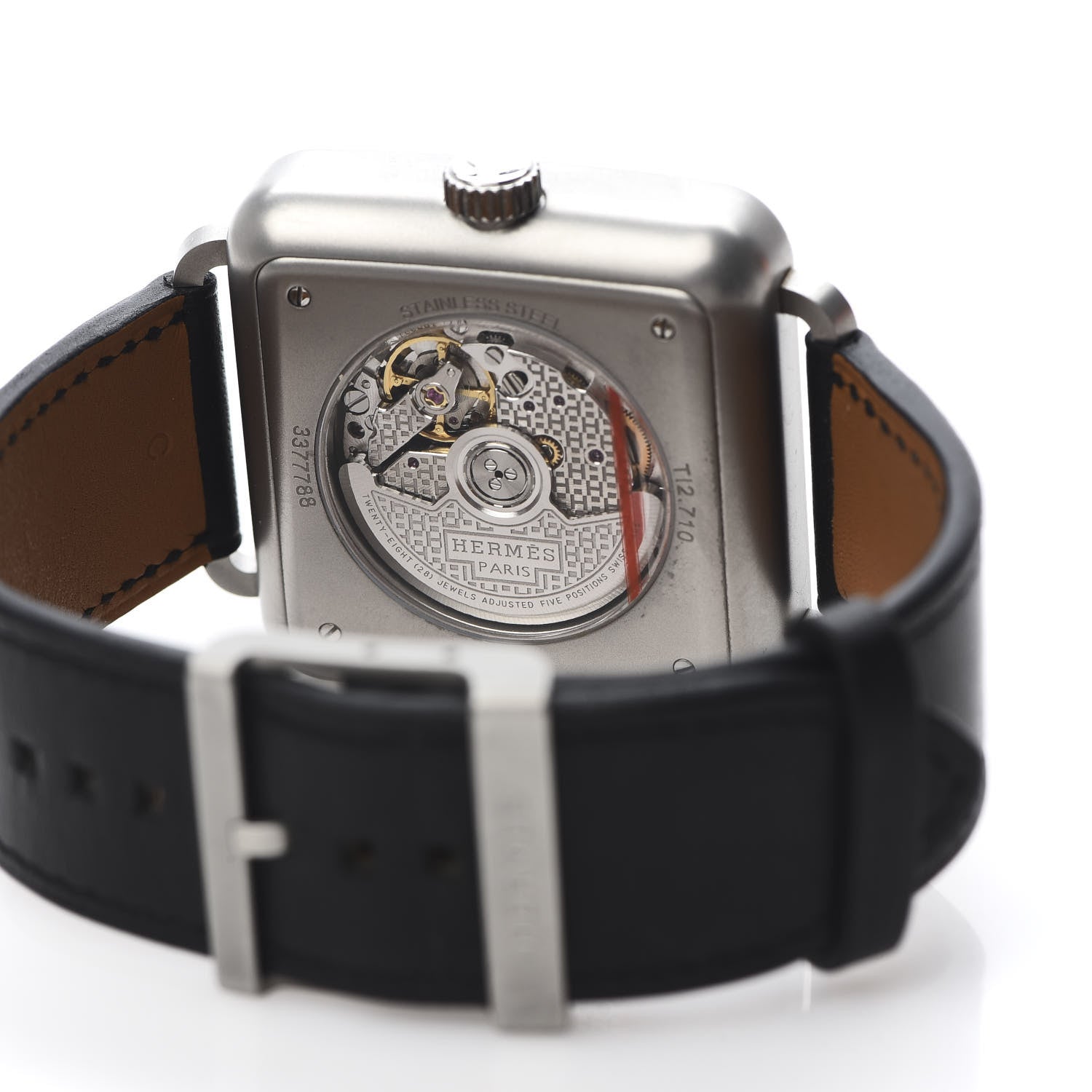 Hermes Stainless Steel Barenia 38mm Carre H Automatic Watch Noir 5 of 6