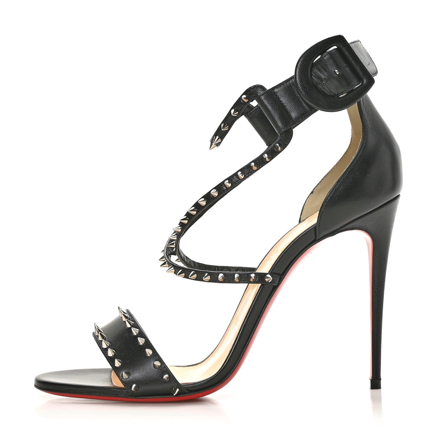 Christian Louboutin Kid Choca Spikes 100 Sandals 39.5 Black 1 of 7