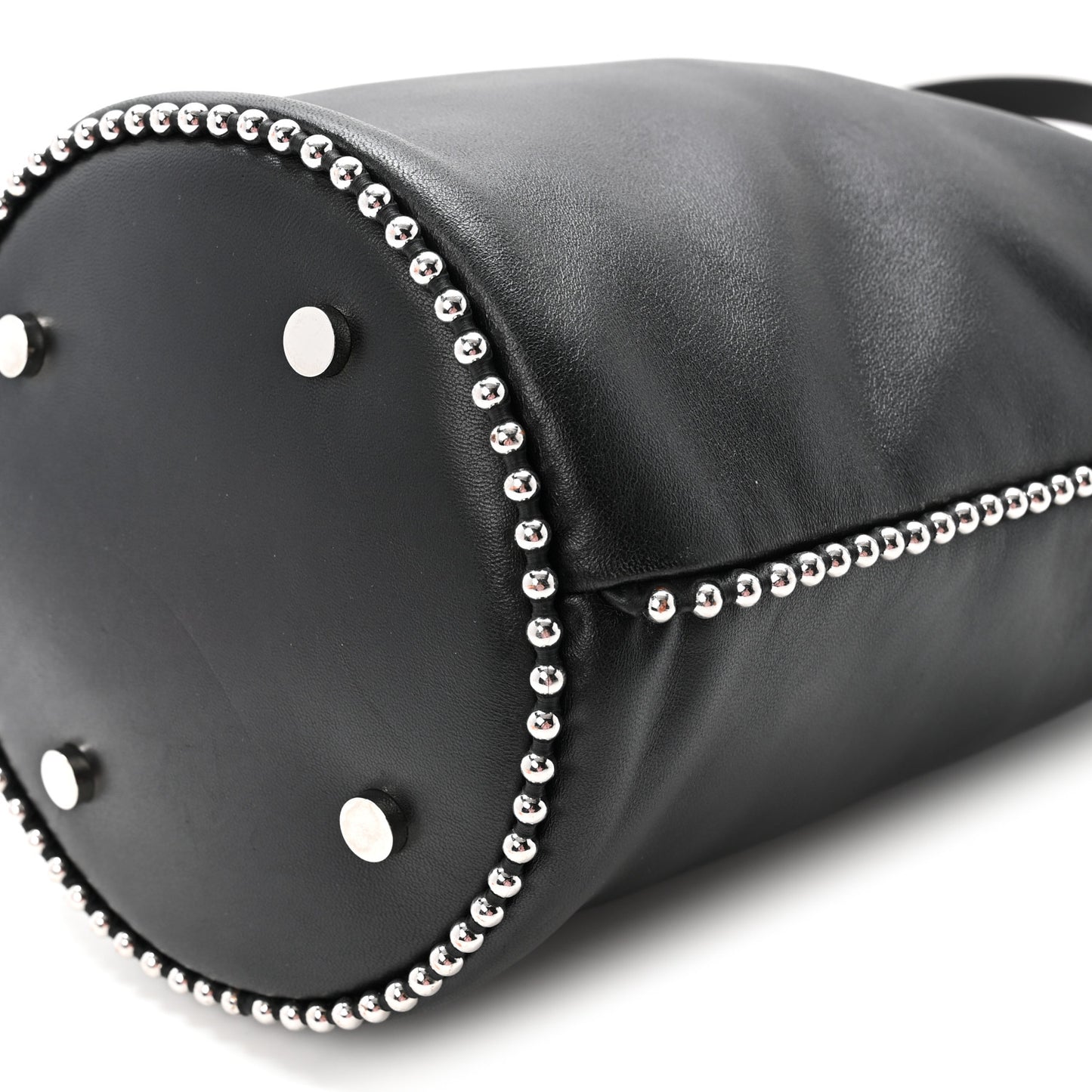 Lambskin Attica Chain Dry Sack Bucket Bag Black
