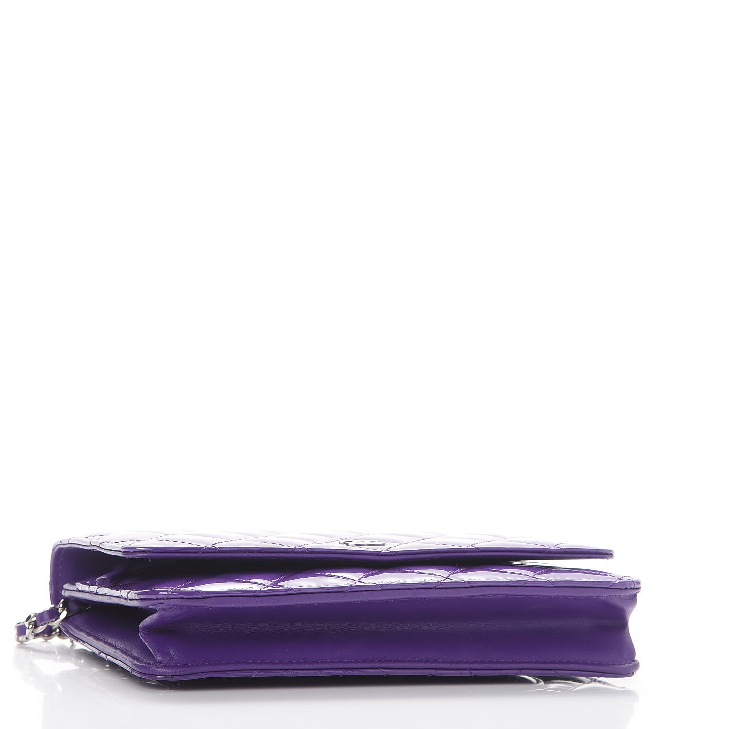 Chanel Patent Quilted Wallet On Chain WOC Purple 4 of 8