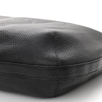 Prada Vitello Daino Embossed Logo Hobo Black 13 of 13