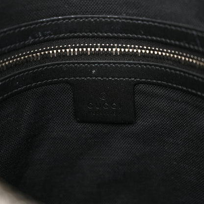 Gucci GG Supreme Monogram Appia Calfskin Web Flat Messenger Bag Black Grey 6 of 14