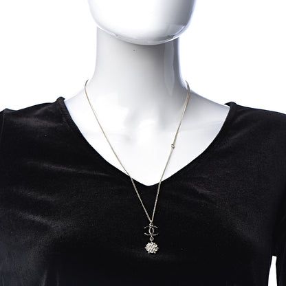 Chanel Crystal Resin CC Drop Pendant Necklace Gold 2 of 6