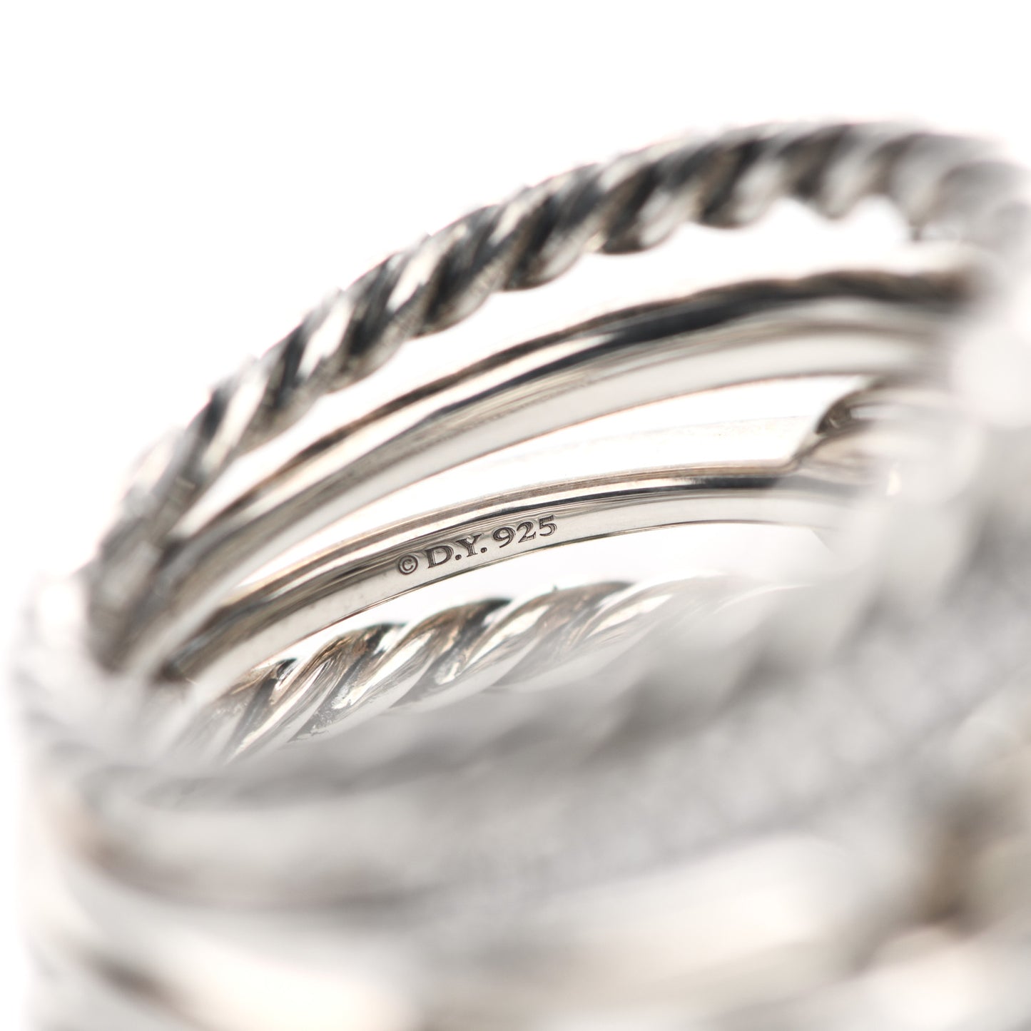 Sterling Silver Diamond Wellesley Four-Row Ring 57 8
