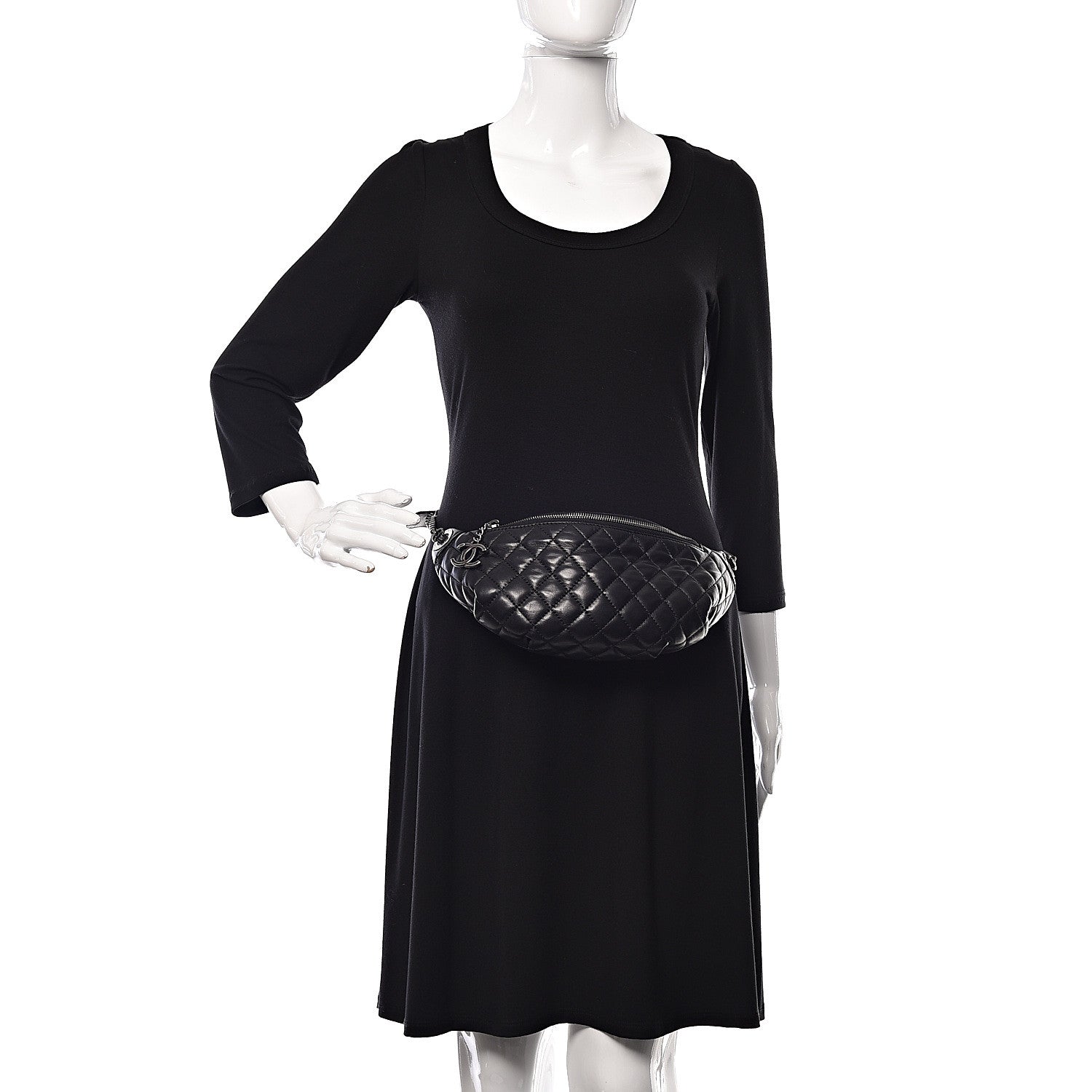 Chanel Calfskin Quilted Belt Me Up Waist Bag Black 2 of 10