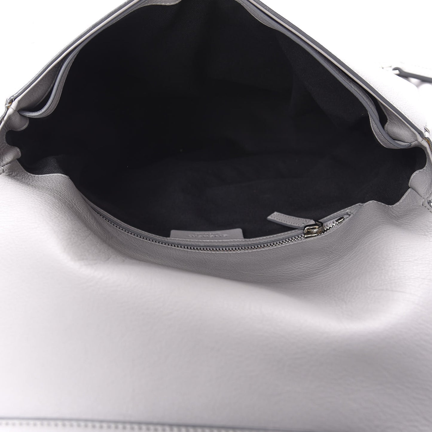 Grained Calfskin Medium Pandora Pure Flap Bag Pearl Grey
