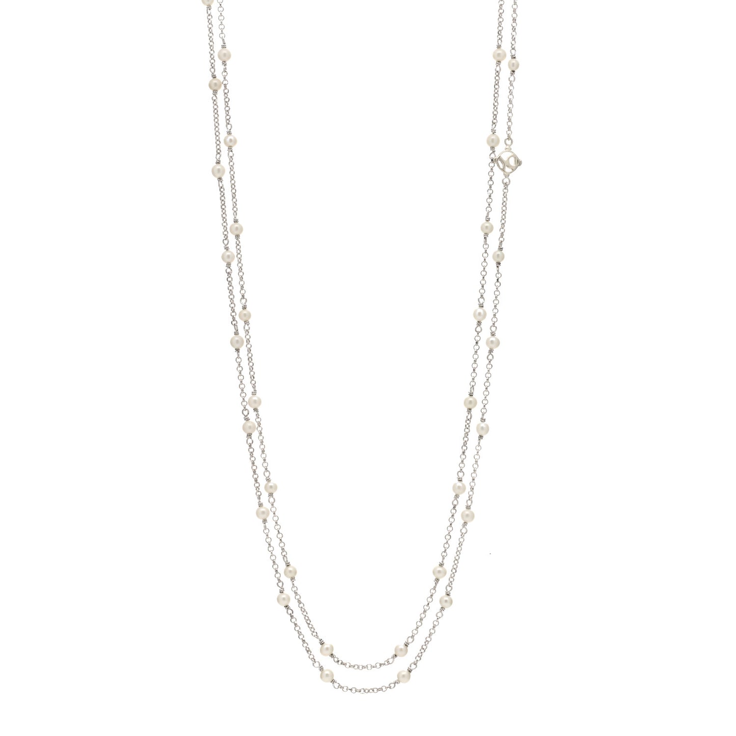 Sterling Silver Freshwater Pearl Bead Chain Necklace