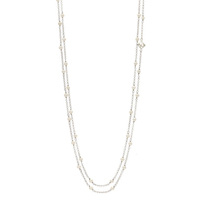 David Yurman Sterling Silver Freshwater Pearl Bead Chain Necklace 1 of 3