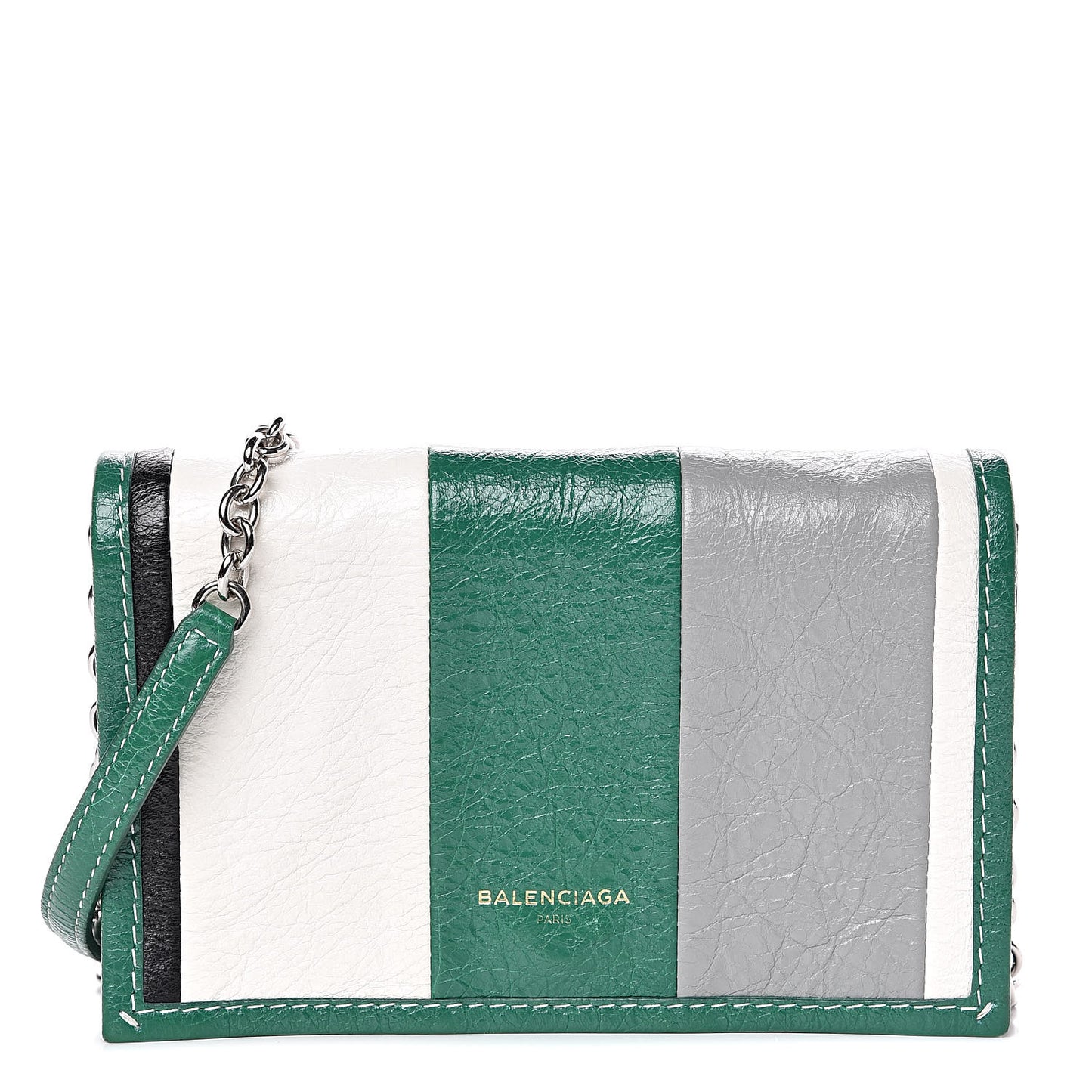 Agneau Arena Multicolore Bazar Chain Shoulder Bag Green Grey Black