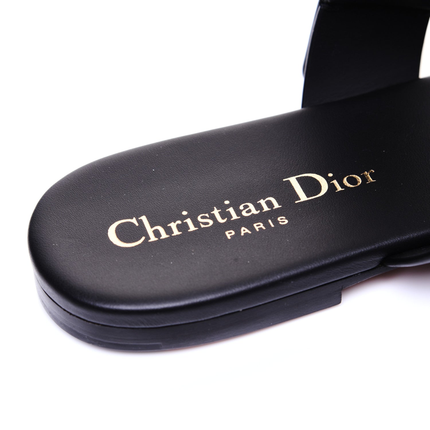 Christian Dior Calfskin D-Dior Slide Flat Sandals 36 Black 8 of 11