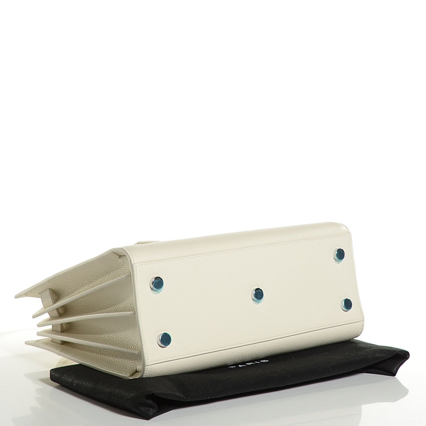 Grained Calfskin Baby Sac De Jour Dove White