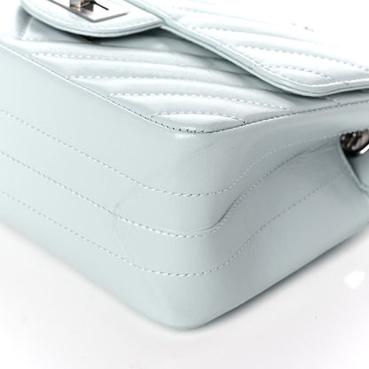 Chanel Aged Calfskin Chevron Quilted 2.55 Reissue Mini Flap Light Blue 10 of 12