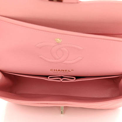 Chanel Caviar Flat Chevron Quilted Medium Double Flap Pink 5 of 9