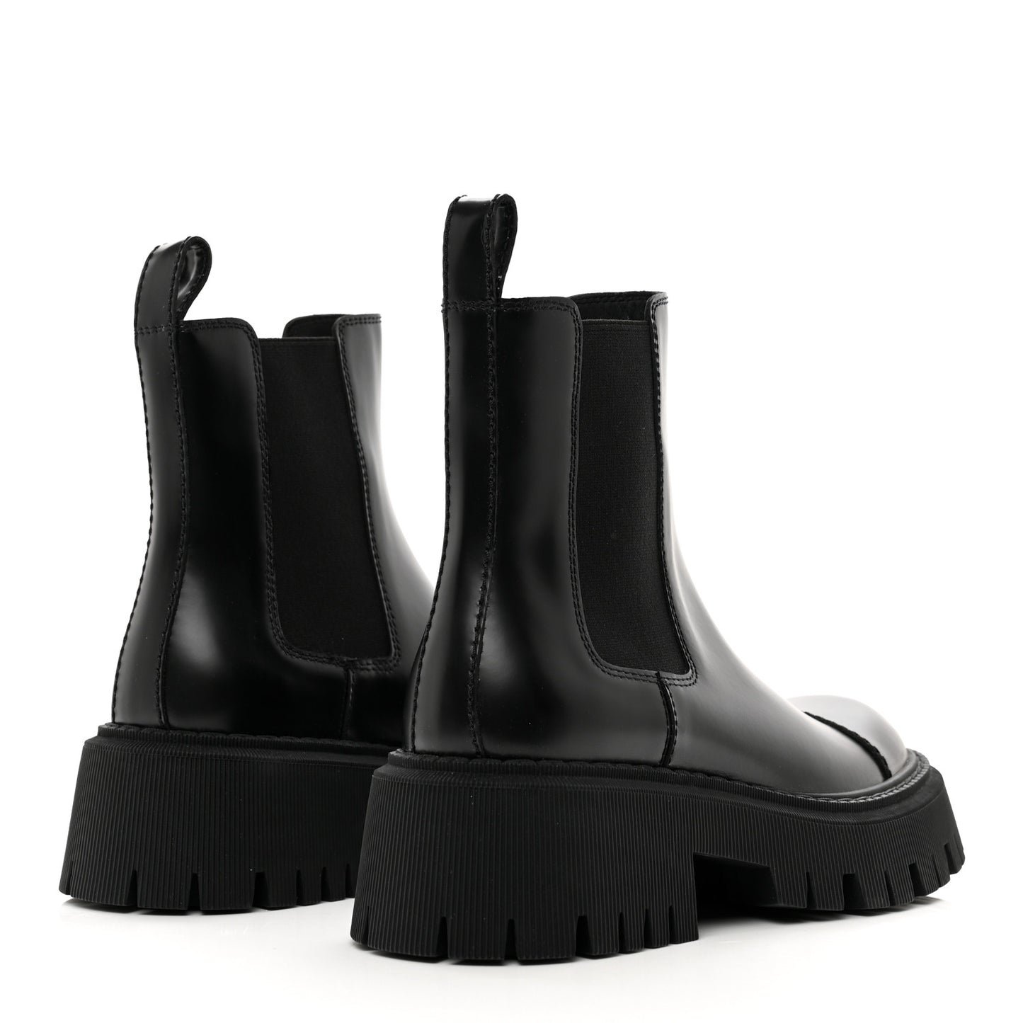 Jive Smooth Calfskin Logo Embossed Womens Tractor 20mm Chelsea Boots 36 Black