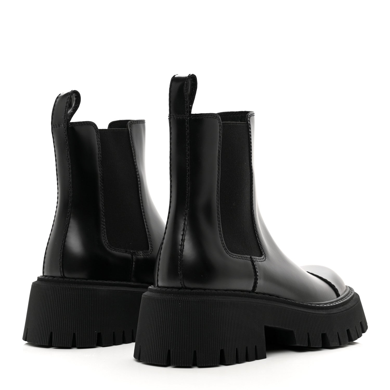 Balenciaga Jive Smooth Calfskin Logo Embossed Womens Tractor 20mm Chelsea Boots 36 Black 4 of 8