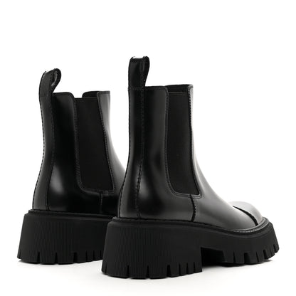Balenciaga Jive Smooth Calfskin Logo Embossed Womens Tractor 20mm Chelsea Boots 36 Black 4 of 8