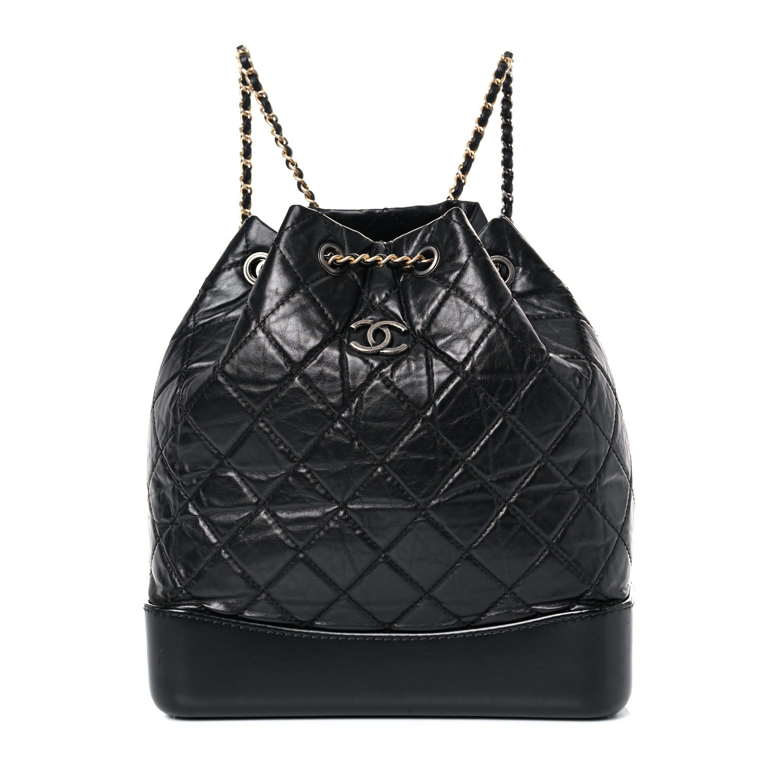 Chanel Aged Calfskin Quilted Gabrielle Backpack Black 1 of 21