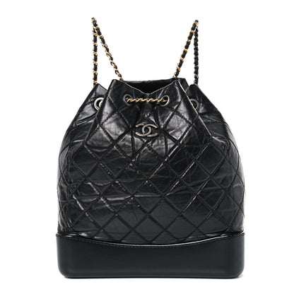 Chanel Aged Calfskin Quilted Gabrielle Backpack Black 1 of 21