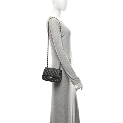 Chanel Lambskin Quilted Mini Square Flap Dark Grey 2 of 10