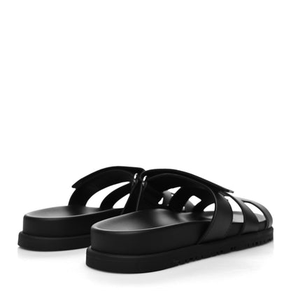 Hermes Calfskin Womens Chypre Sandals 38 Black 4 of 9